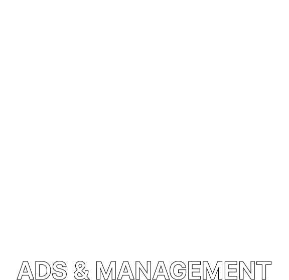 Logo principal de Ads & Management en color blanco